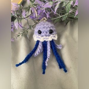 Crochet jellyfish keychain